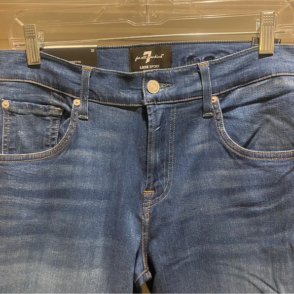Seven 7 For All Mankind Luxe Sport Straight Jeans 32 NWT - Picture 2 of 14